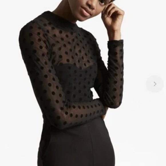French Connection Lea Mesh Black Polka Dot Jumpsuit Sz 4 - Picture 3 of 10